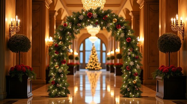 Location d'une arche décorée de noël pour vos événements